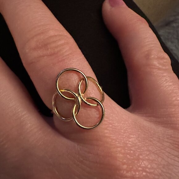 circles goldtone ring sz 7 - Picture 1 of 10